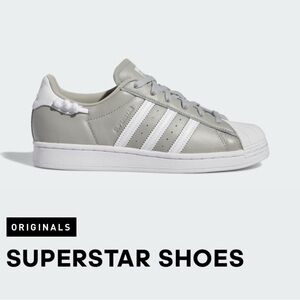 Adidas Knotted Rope Originals Superstar Shoes - Gray and White Sporty 10.5